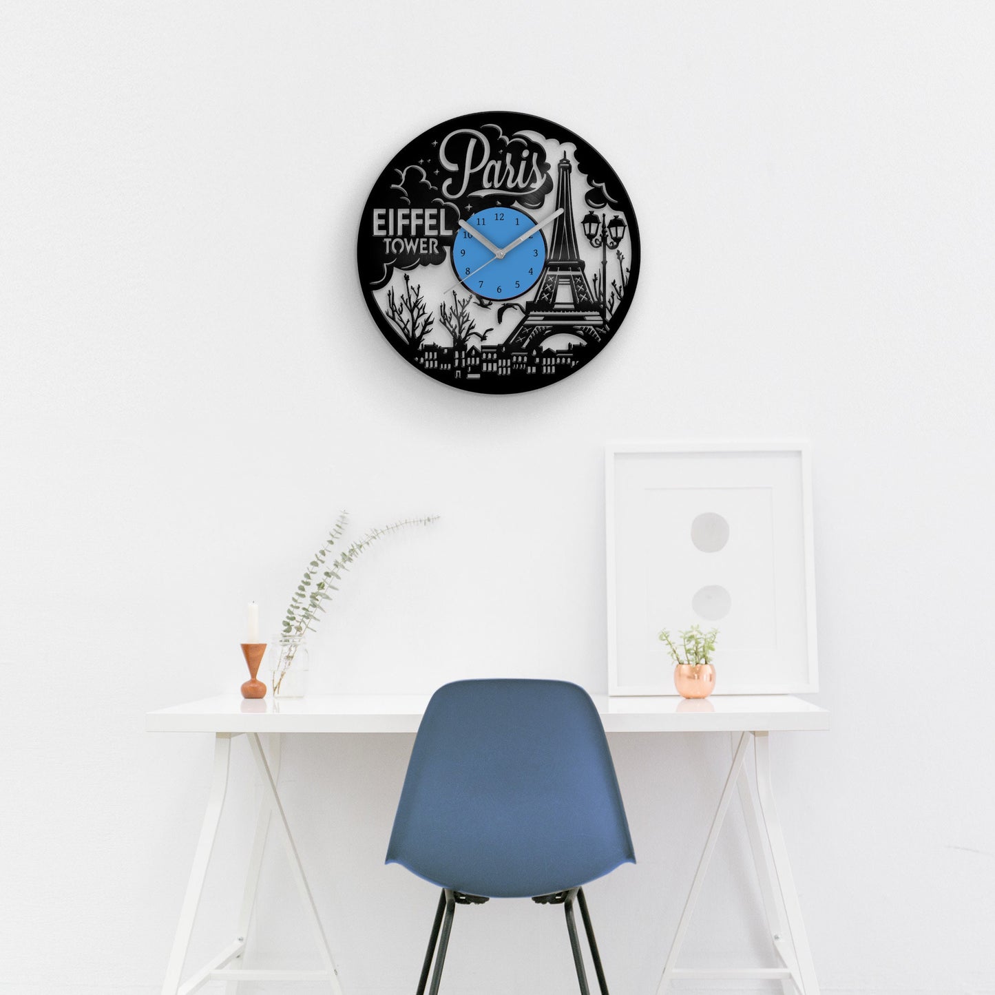 PARIS - EIFFEL TOWER - Vinyl Record Clock