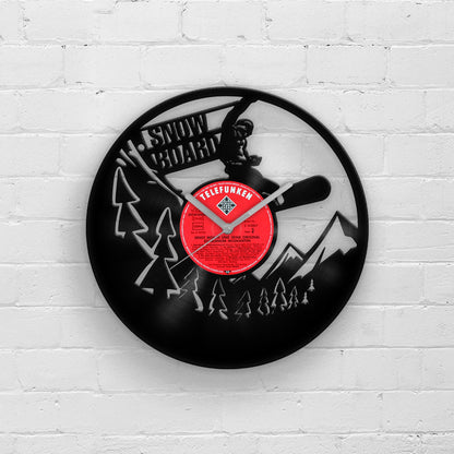 Winter Sports - Snowboard - Vinyl Record Wall Clock 12''