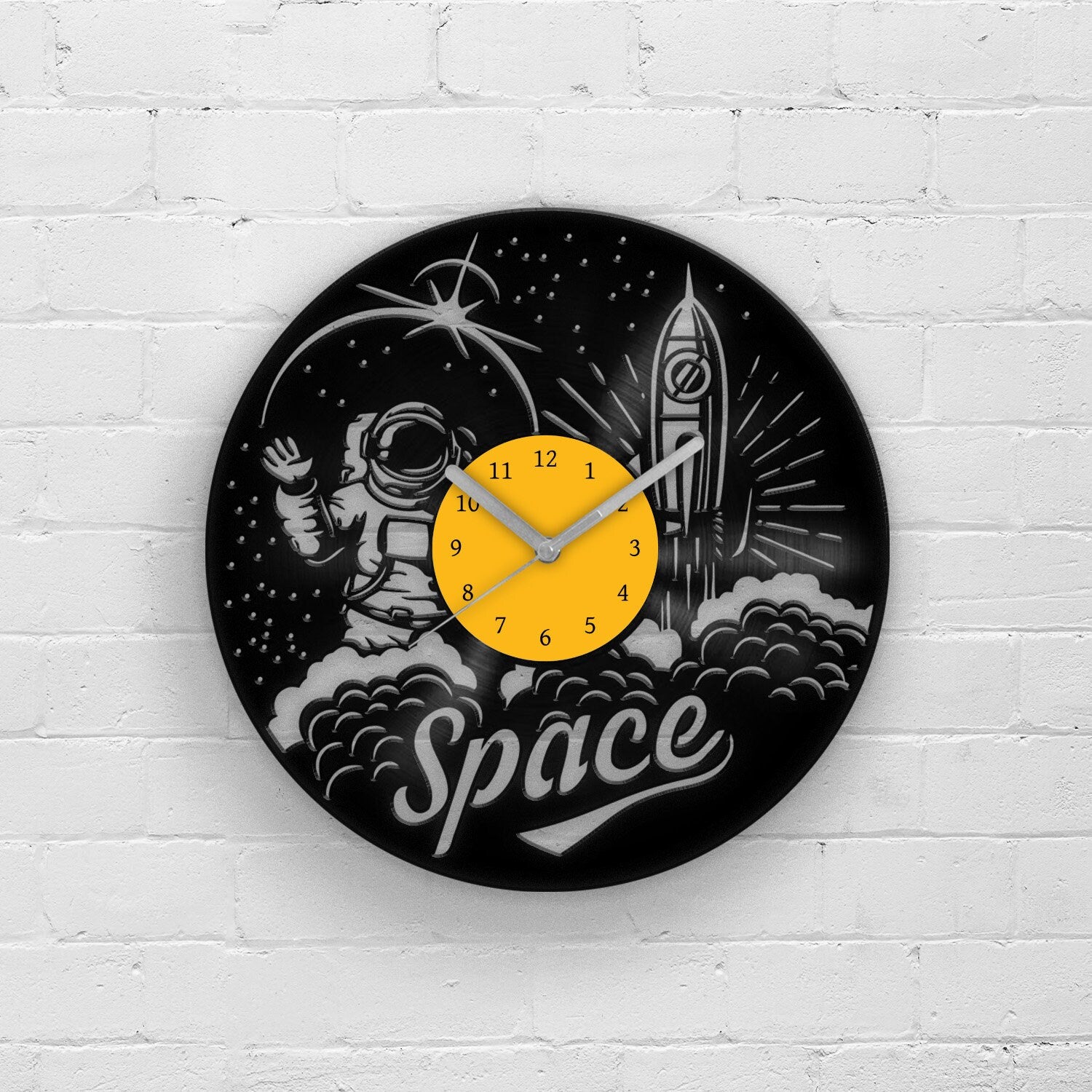 SPACE THEMED Vinyl Record Wall Clock