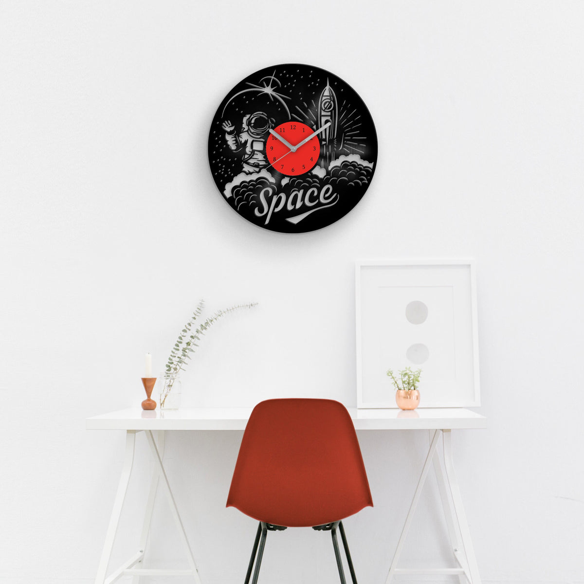 SPACE THEMED Vinyl Record Wall Clock
