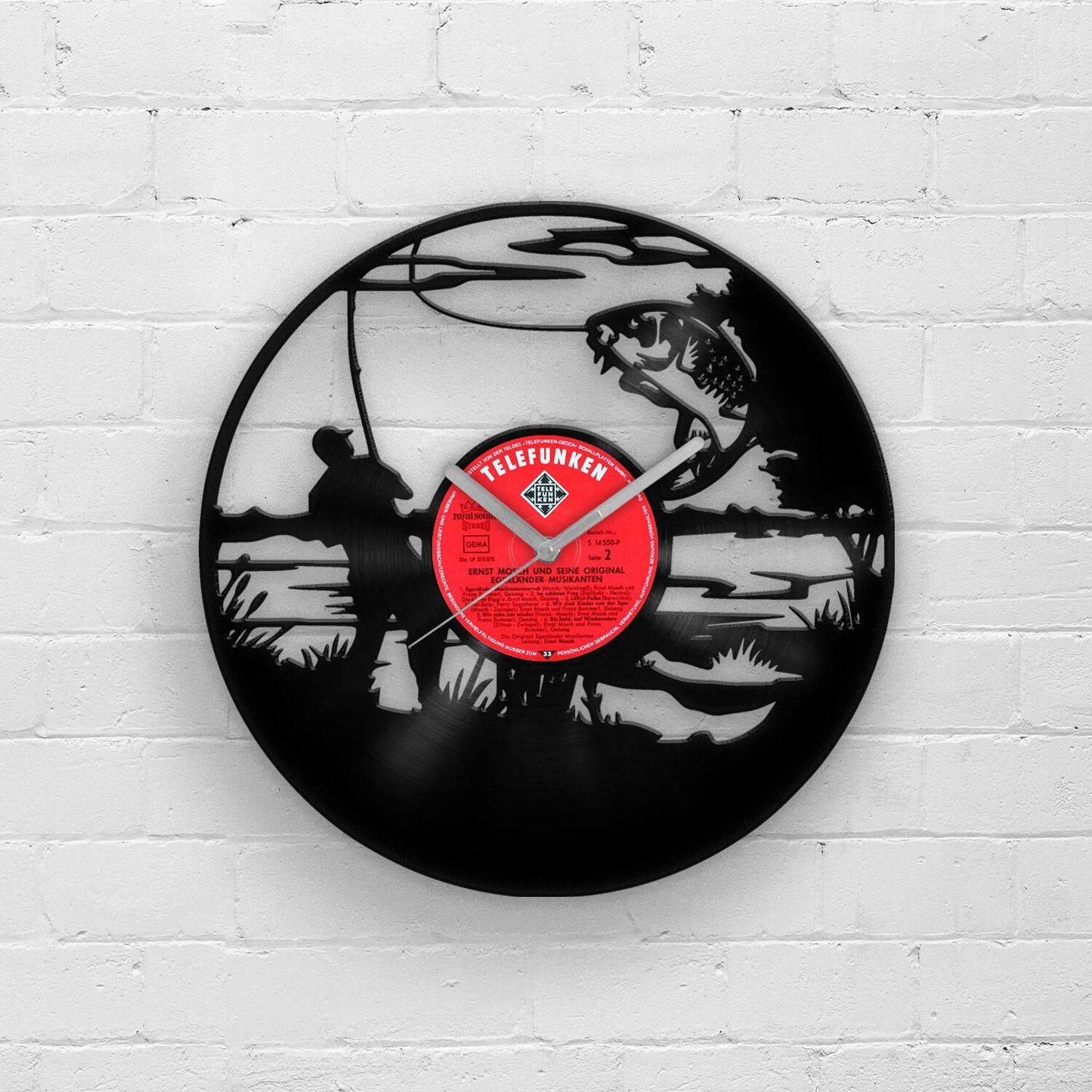 FISHERMAN - GIFT FOR FISHER - Vinyl Record Wall Clock