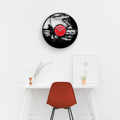 FISHERMAN - GIFT FOR FISHER - Vinyl Record Wall Clock