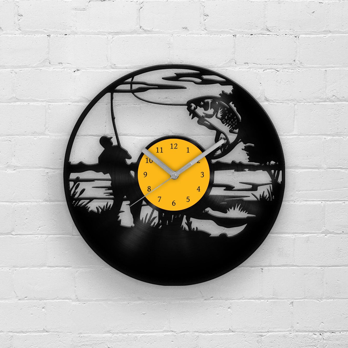 FISHERMAN - GIFT FOR FISHER - Vinyl Record Wall Clock