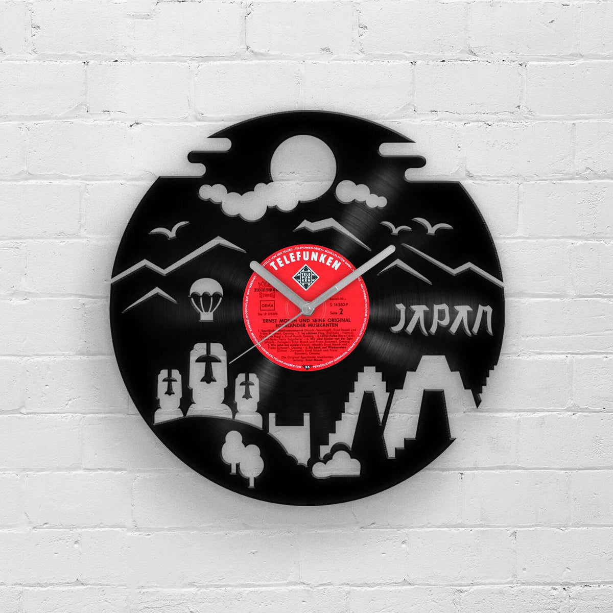 JAPAN SILHOUETTE - Vinyl Record Clock