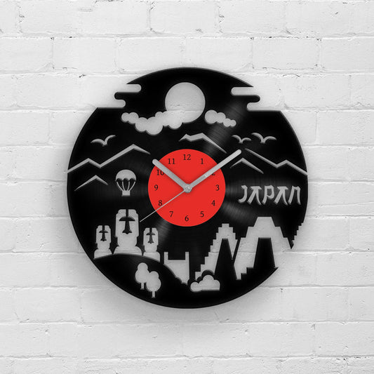 JAPAN SILHOUETTE - Vinyl Record Clock