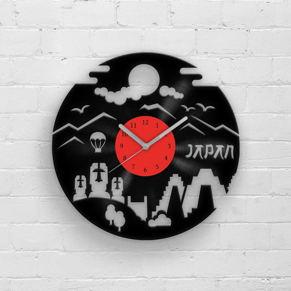 JAPAN SILHOUETTE - Vinyl Record Clock
