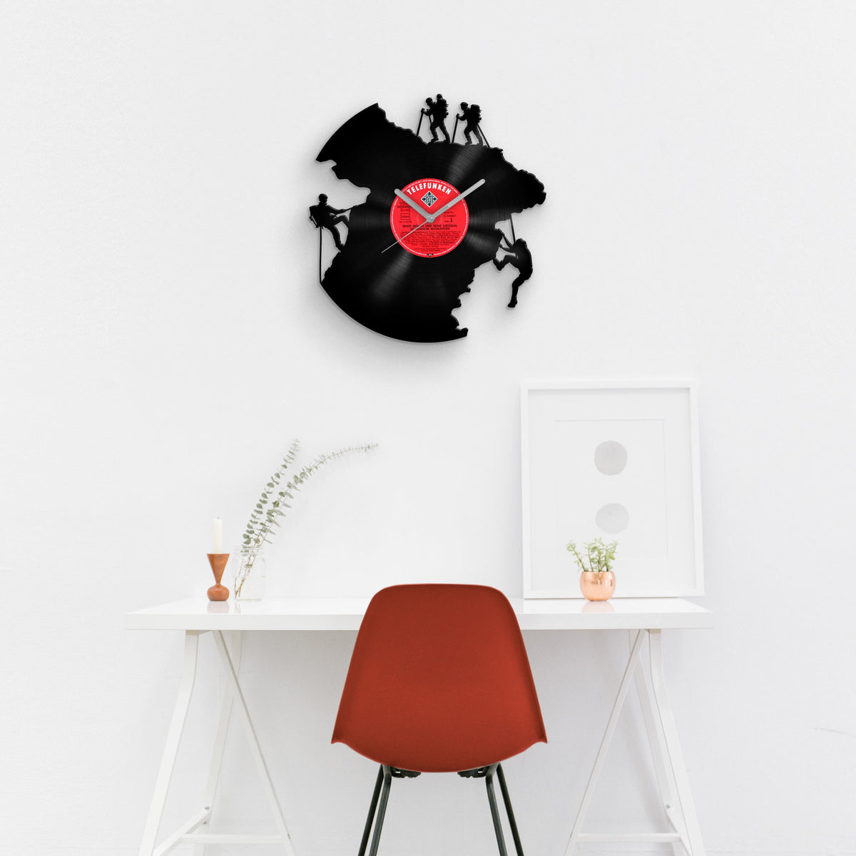 Climbing Men - Vinyl Record Wall Clock 12''