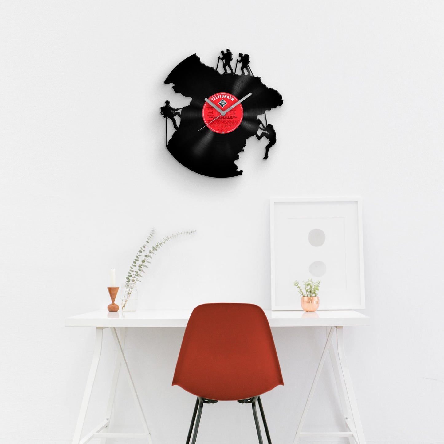 Climbing Men - Vinyl Record Wall Clock 12''