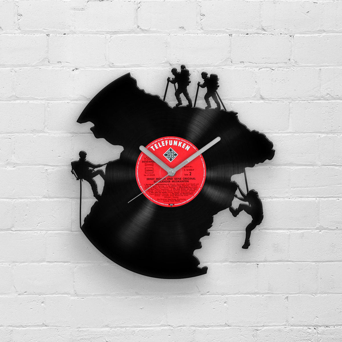 Climbing Men - Vinyl Record Wall Clock 12''
