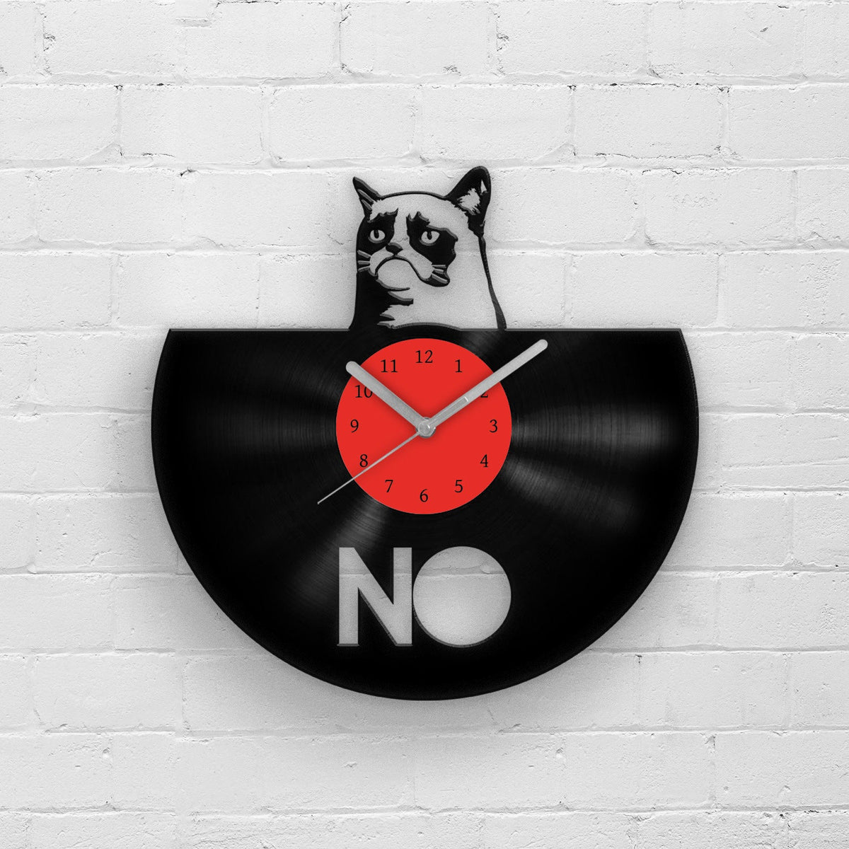 CUTE CAT PORTRAIT - GRUMPY CAT - Vinyl Record Clock