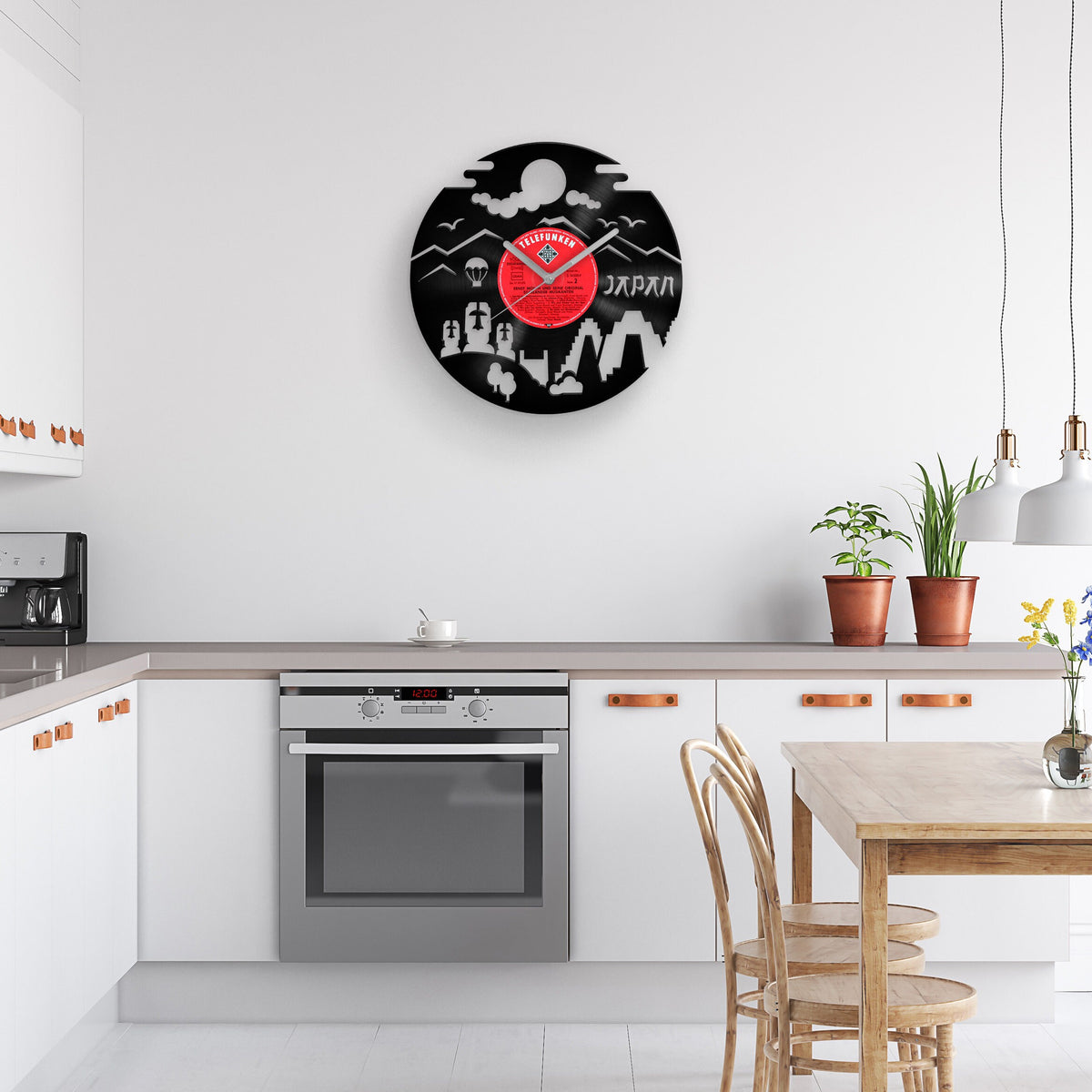 JAPAN SILHOUETTE - Vinyl Record Clock