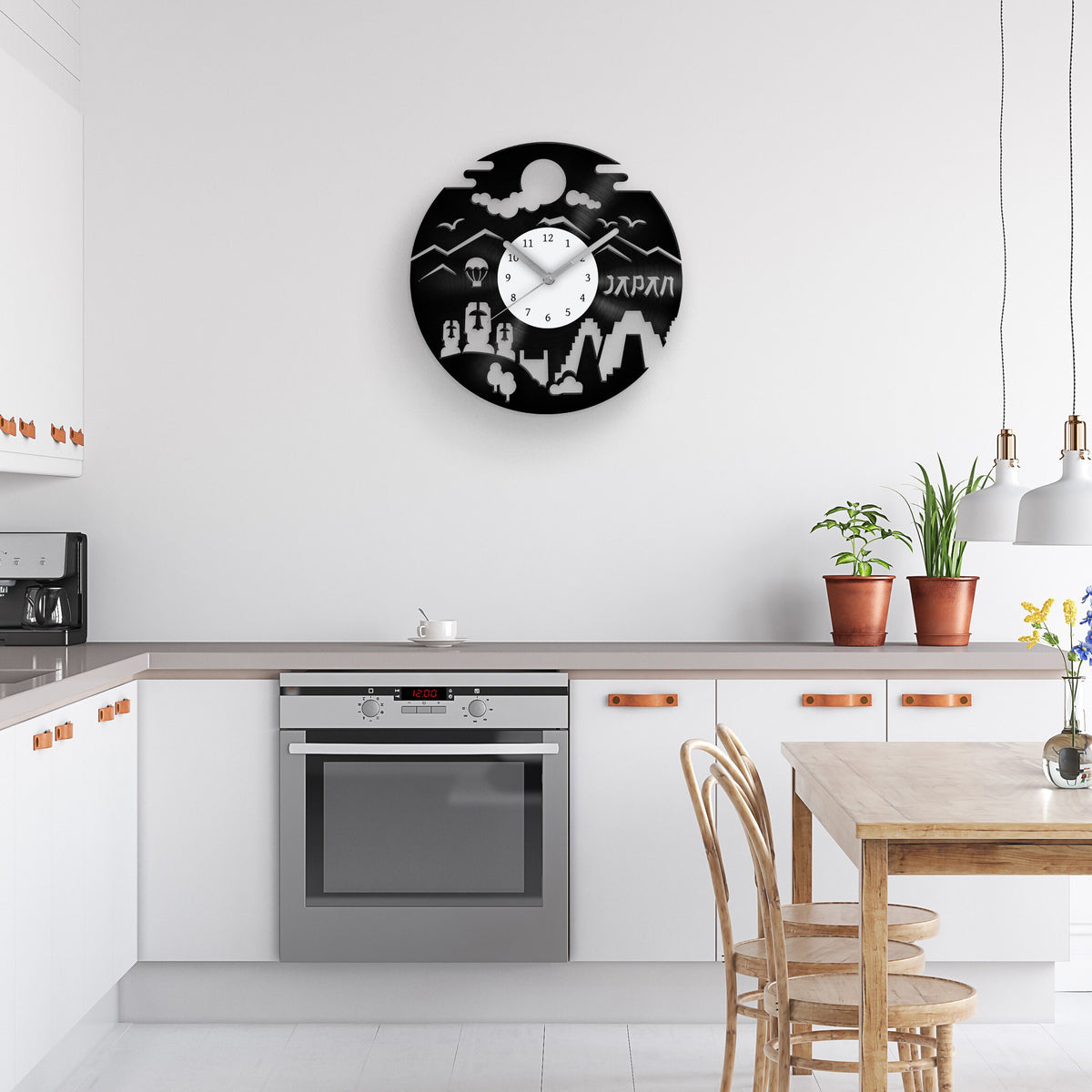 JAPAN SILHOUETTE - Vinyl Record Clock