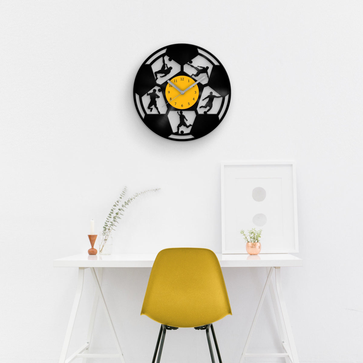 FOOTBALL PLAYERS - Vinyl Record Clock