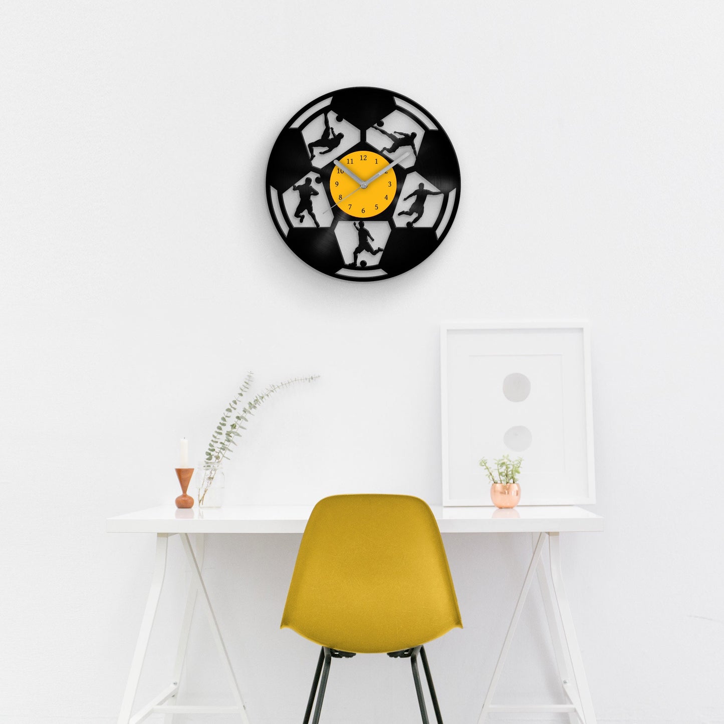 FOOTBALL PLAYERS - Vinyl Record Clock