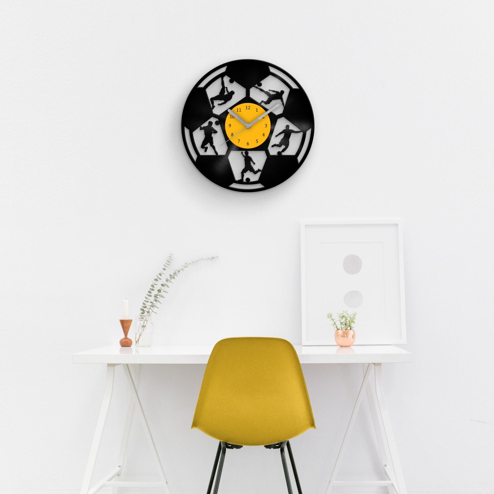 FOOTBALL PLAYERS - Vinyl Record Clock