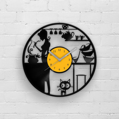 COZY KITCHEN - Vinyl Record Wall Clock