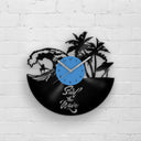 Surfer Silhouette Decor - Vinyl Record Wall Clock 12''
