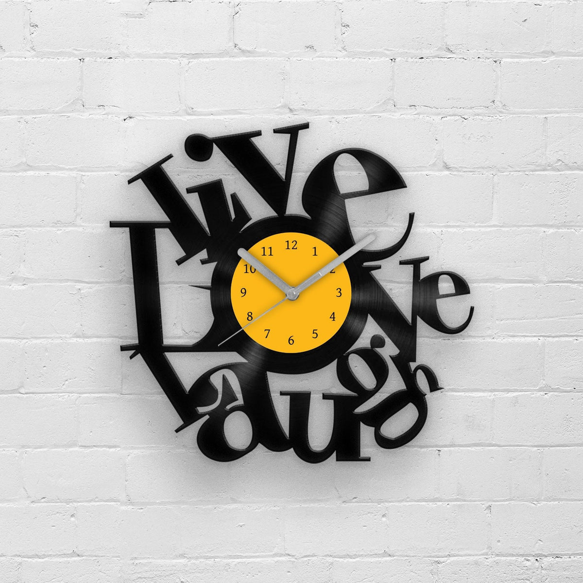 Vinyl Record Wall Clock | LIVE - LOVE - LAUGH