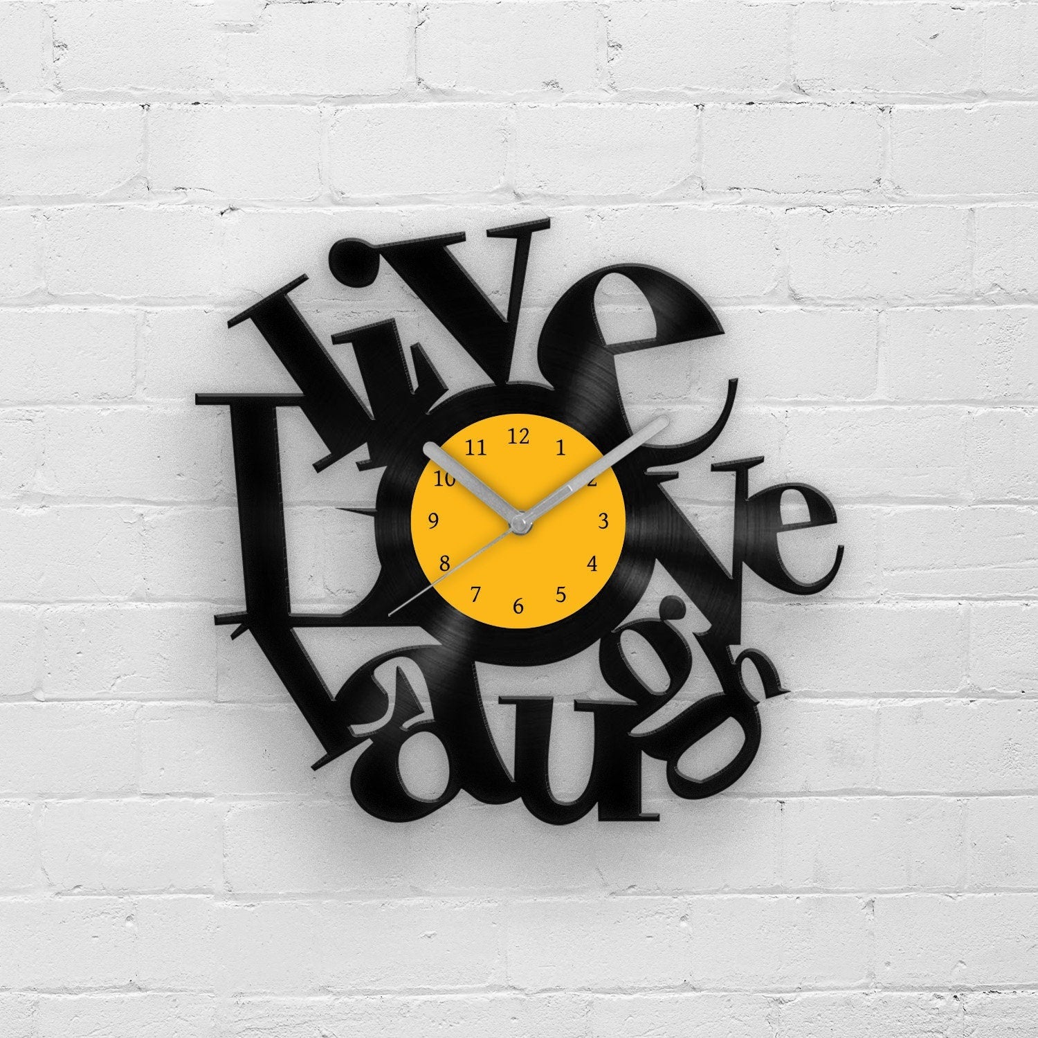 Vinyl Record Wall Clock | LIVE - LOVE - LAUGH