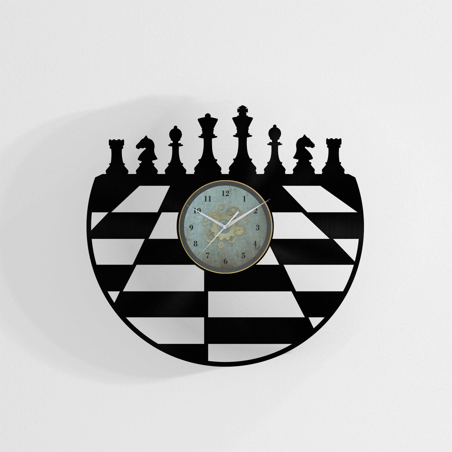 VINTAGE CHESS BOARD - Vinyl Record Wall Clock