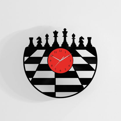 VINTAGE CHESS BOARD - Vinyl Record Wall Clock