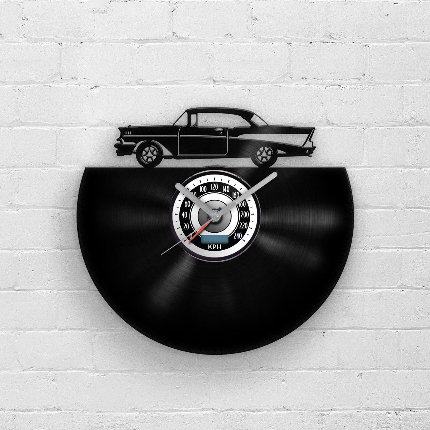 OLD CAR SILHOUETTE - Vinyl Wall Clock