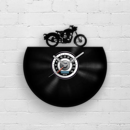 CLASSIC MOTORBIKE - Vinyl Record Wall Clock