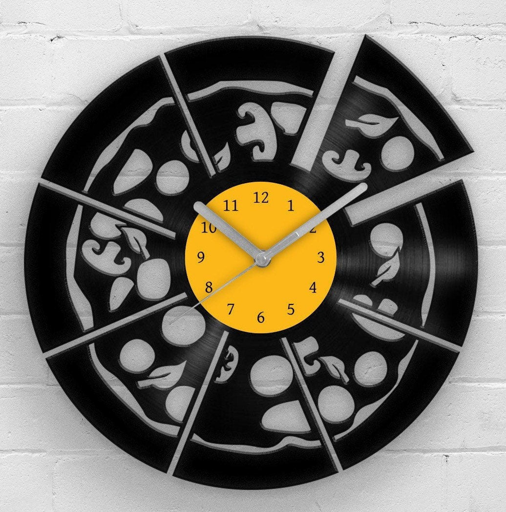 PIZZA LOVER GIFT - Vinyl Record Clock