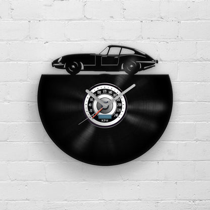 MAN CAVE DECOR - RETRO CAR - Vinyl Record Wall Clock