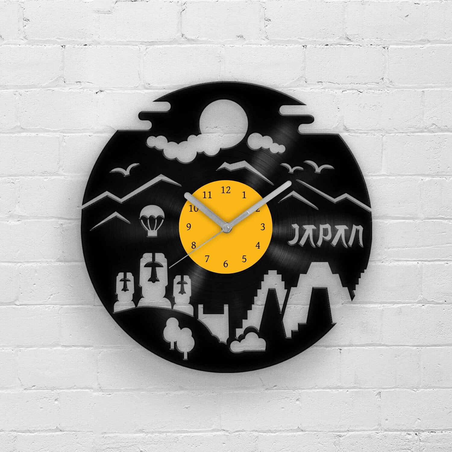 JAPAN SILHOUETTE - Vinyl Record Clock