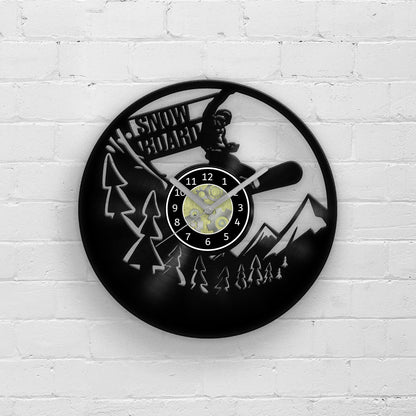 Winter Sports - Snowboard - Vinyl Record Wall Clock 12''