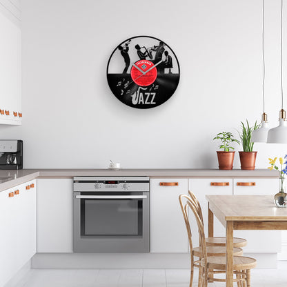 JAZZ MUSIC BAND - Vinyl Record Clock