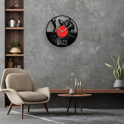 JAZZ MUSIC BAND - Vinyl Record Clock