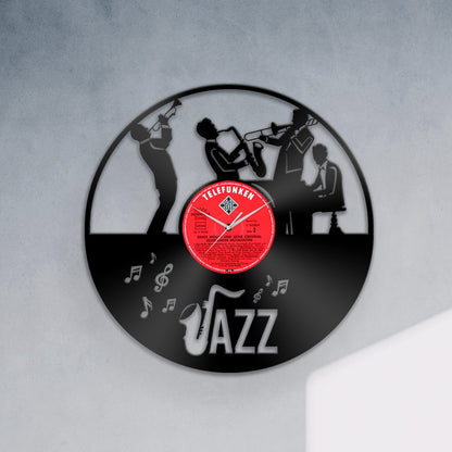 JAZZ MUSIC BAND - Vinyl Record Clock