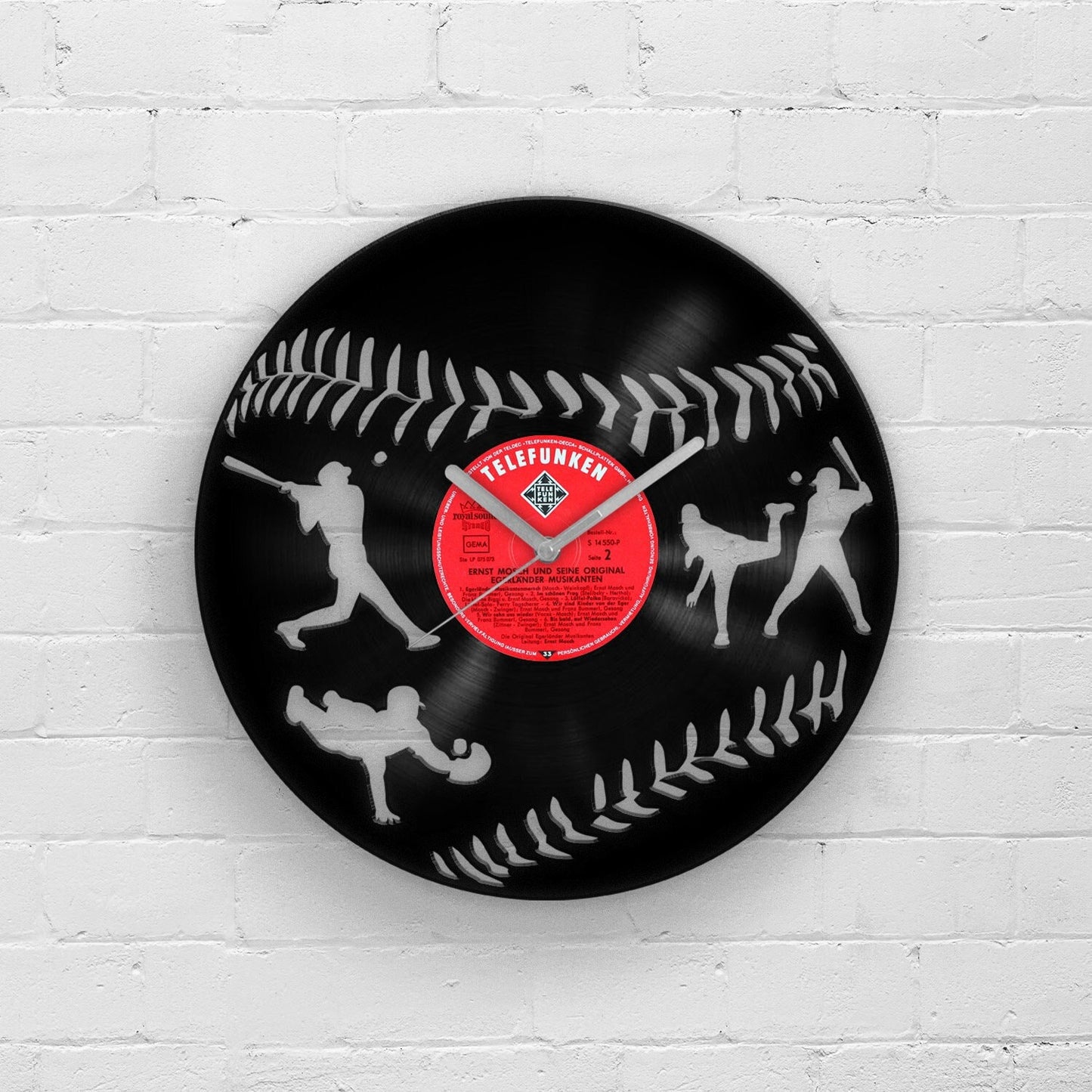 BASEBALL DECOR - Vinyl Record Wall Clock