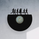 Running Men Silhouette - Vinyl Record Wall Clock 12''