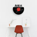 Running Men Silhouette - Vinyl Record Wall Clock 12''