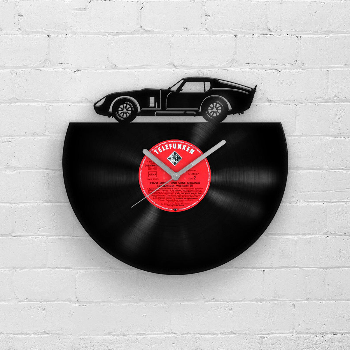 VINTAGE SPORTS CAR - Vinyl Clock 12"