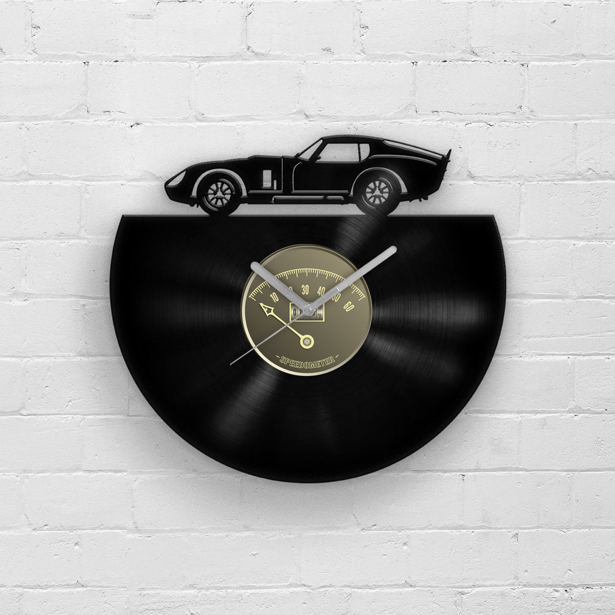 VINTAGE SPORTS CAR - Vinyl Clock 12"