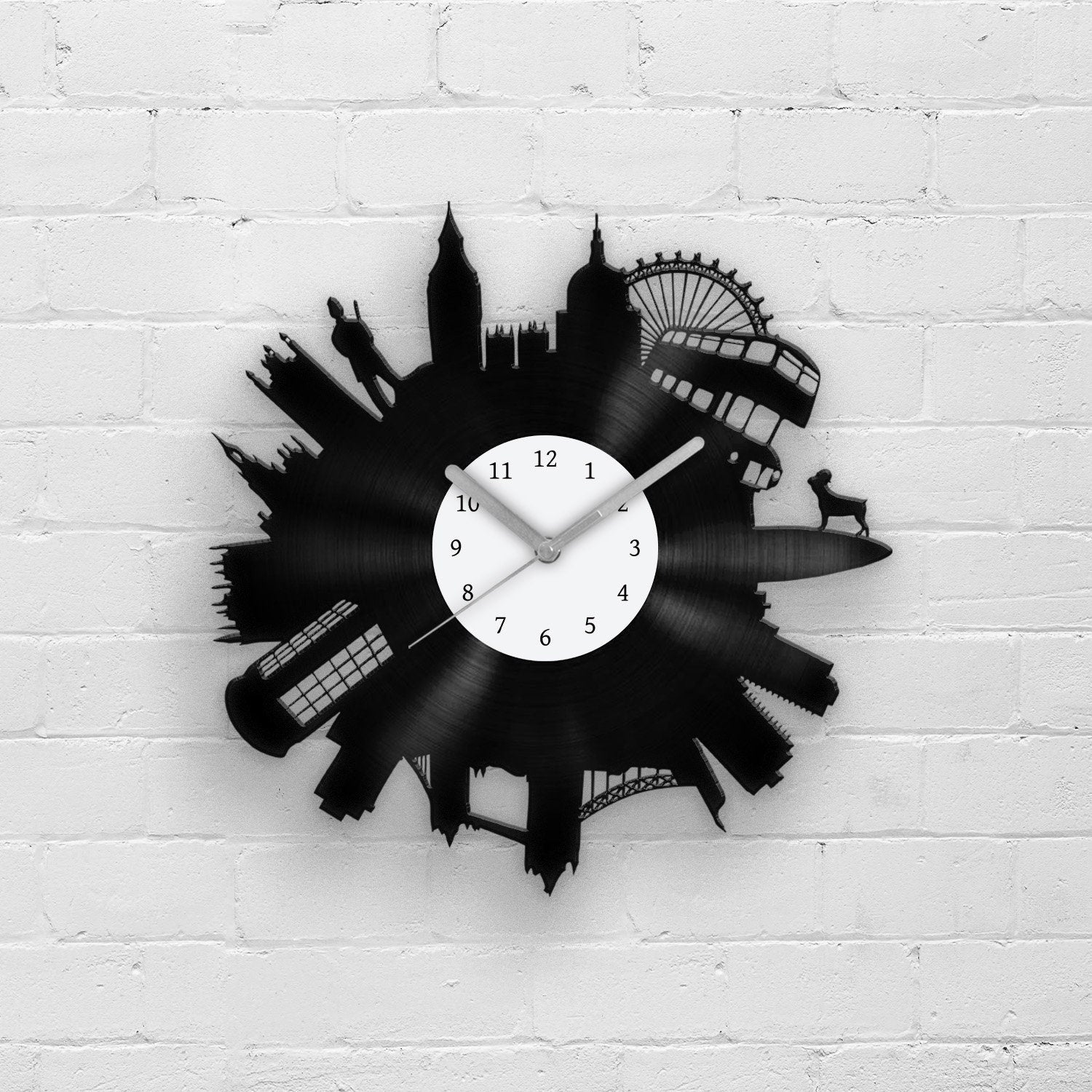LONDON CITY SKYLINE - vinyl record clock