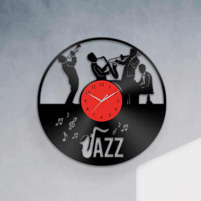 JAZZ MUSIC BAND - Vinyl Record Clock