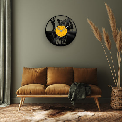 JAZZ MUSIC BAND - Vinyl Record Clock