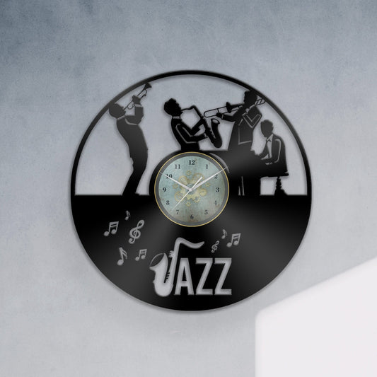 JAZZ MUSIC BAND - Vinyl Record Clock