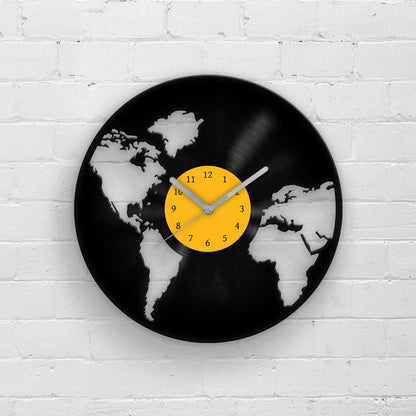 Travel Themed Vinyl Record Clock