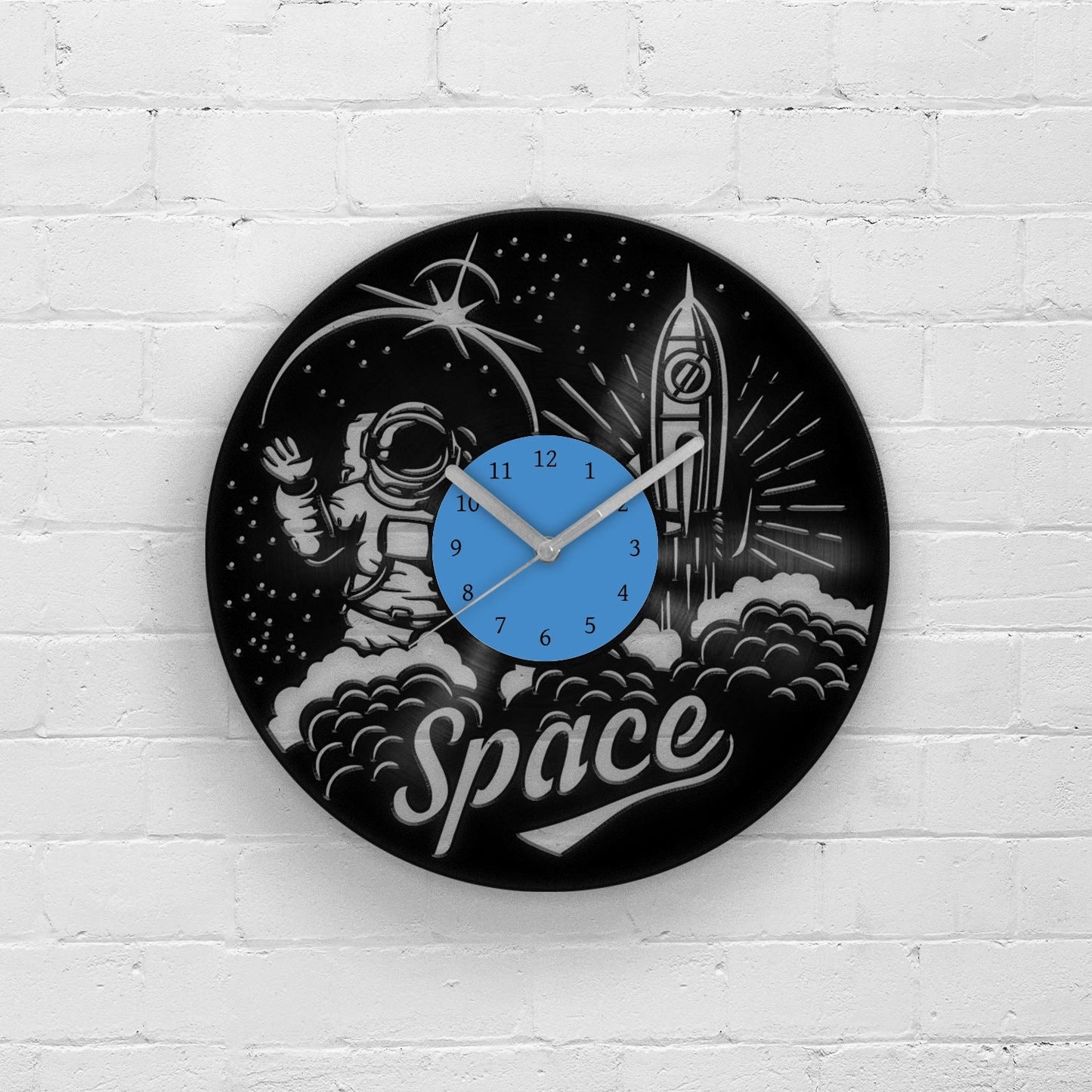 SPACE THEMED Vinyl Record Wall Clock