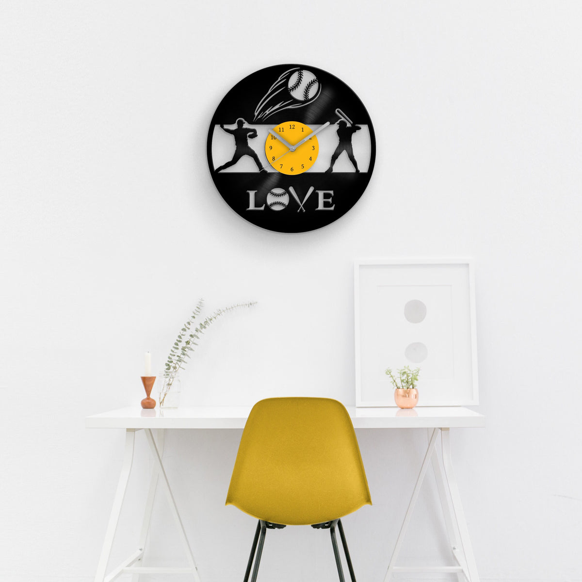 BASEBALL FAN GIFT - Vinyl Record Wall Clock