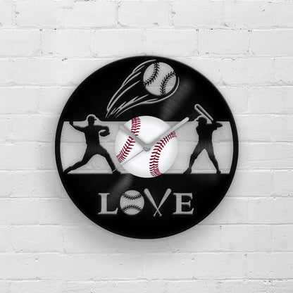 BASEBALL FAN GIFT - Vinyl Record Wall Clock