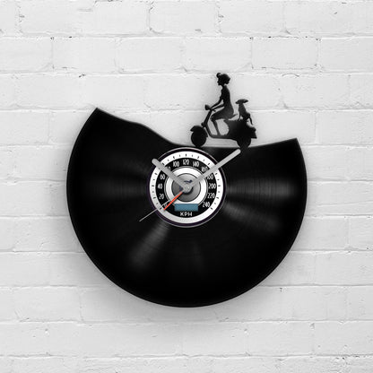 CLASSIC SCOOTER - Vinyl Record Wall Clock