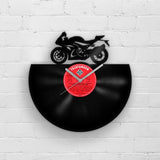 SPORT BIKE SILHOUETTE - Vinyl Record Wall Clock