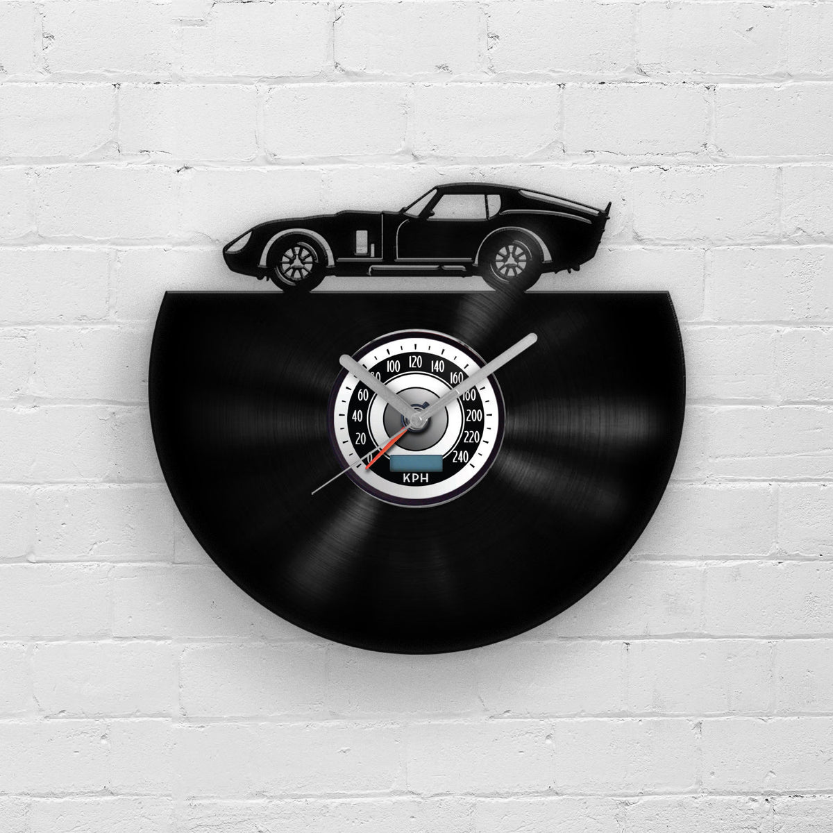 VINTAGE SPORTS CAR - Vinyl Clock 12"